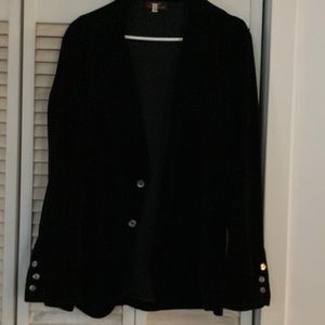 Beautiful Black Velvet Blazer From Macys, Size Large.